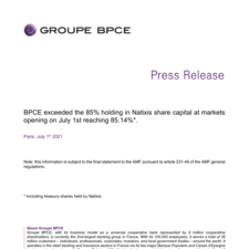 20210701_CP BPCE exceeded the 85% holding in Natixis share capital at markets opening on July 1st reaching 85.14%.pdf