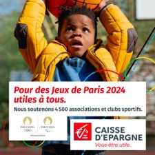 Affiche de la Caisse d’Épargne pour Paris 2024