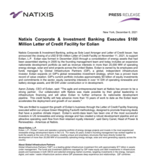 Natixis Press Relesase - Natixis Executes $100 Million Letter of Credit Facility for Eolian 12.06.21.pdf