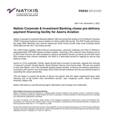 Press Release - Natixis CIB closes pre-delivery payment financing facility for Azorra Aviation  11.02.22.pdf