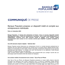 CP Banque Populaire - dispositif complet entrepreneurs individuels