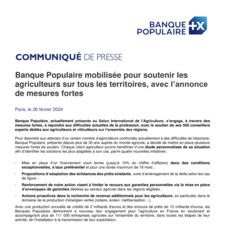CP mesures Banque Populaire agriculteurs