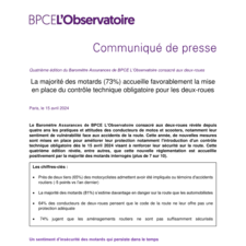 CP Baromètre Assurances deux-roues 2024 de BPCE LObservatoire