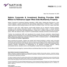 Press Release- Natixis CIB Provides 260 Million to refinance UWS Multifamily Property 11.18.25.pdf