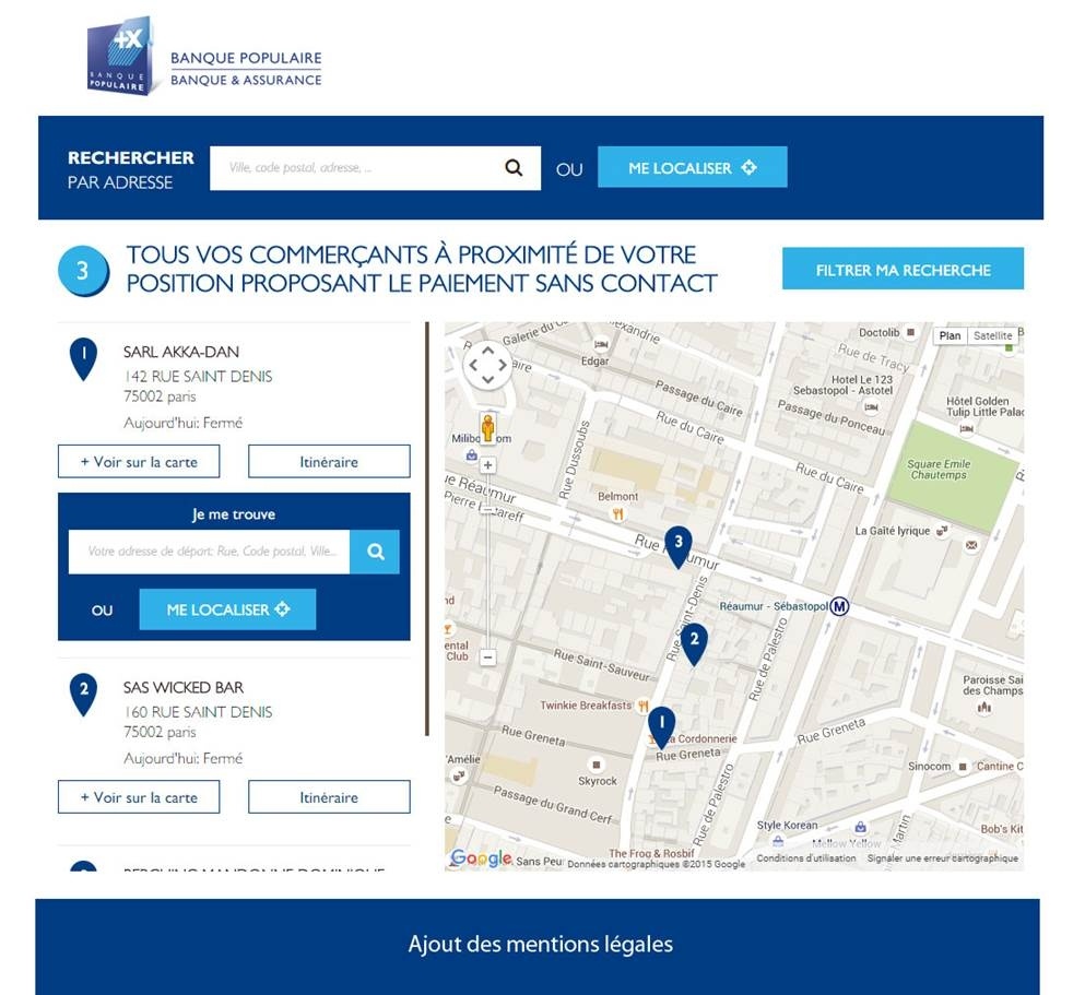 Site Banque Populaire géolocalisation sans contact 2