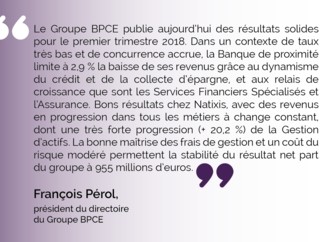 Résultats du premier trimestre 2018 du Groupe BPCE