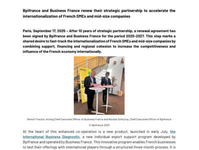 PR Partnership Bpifrance and Business France