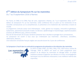 Symposium FIL sur les mammites - Communiqué de Presse