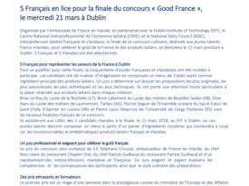 Communiqué de presse "Good France"