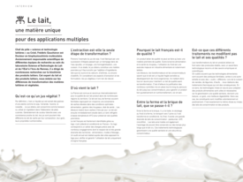 Le lait, une matière unique pour des applications multiples