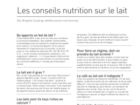 Conseils nutrition sur le lait