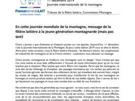 Journée internationale de la montagne_tribune de la filière laitière