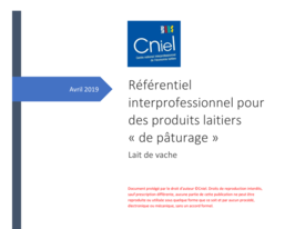Référentiel interprofessionnel pour des produits laitiers « de pâturage »