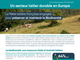 Communiqué de presse - La filière laitière française engagée pour préserver et maintenir la Biodiversité