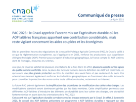 Communiqué de presse - PAC 2023 - le Cnaol apprécie l’accent mis sur l’agriculture durable...