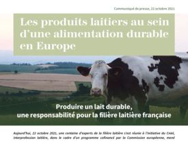 Communiqué de presse - Symposium les produits laitiers au sein d'une alimentation durable en Europe