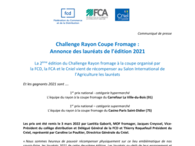 Communiqué de presse - Challenge Rayon Coupe Fromage : annonce des lauréats 2021