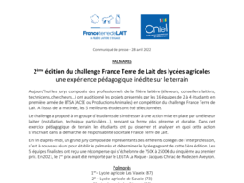Annonce des résultats - Communiqué Challenge FTDL des Lycées 2022