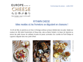 Communiqué de presse - RYTHM’N CHEESE - Idées recettes où les frometons se dégustent en chansons !
