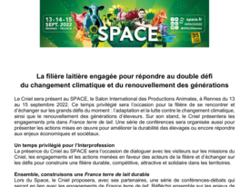 INFO PRESSE - SPACE 2022 - Programme et conférences