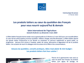 Communiqué de presse - Les produits laitiers au cœur du quotidien des Français