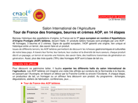 SIA 2023 - Tour de France des fromages, beurres et crèmes AOP, en 14 étapes