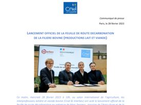 Communiqué de presse -  Lancement officiel de la feuille de route décarbonation de la filière bovine (lait et viande)