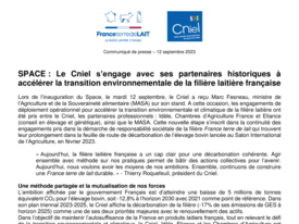 Communiqué de presse - SPACE : le Cniel s’engage avec ses partenaires historiques à accélérer la transition environnementale de la filière laitière française