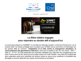 Communiqué de presse - Sommet de l'élevage - La filière laitière engagée pour répondre au double défi d'aujourd'hui