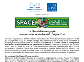 Communiqué de presse - Space 2023 - La filière laitière engagée pour répondre au double défi aujourd'hui