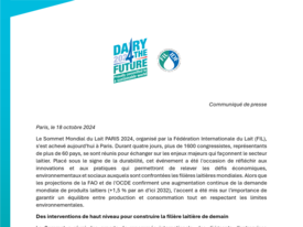 Communiqué de clôture du Sommet Mondial du lait