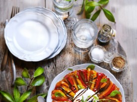 Tarte tatin de poivrons et brousse