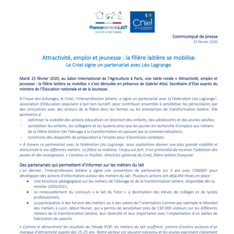 Communiqué de presse - Attractivité, emploi et jeunesse : la filière laitière se mobilise