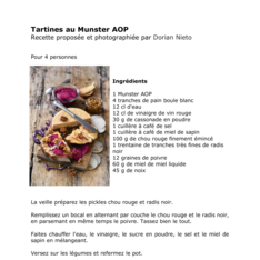 Tartines au Munster AOP