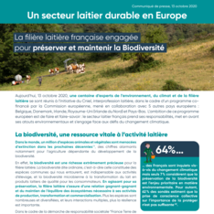 Communiqué de presse - La filière laitière française engagée pour préserver et maintenir la Biodiversité