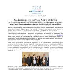Communiqué de presse - Livre Blanc - Plan de relance