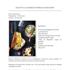 GALETTE A LA CREME DE POIREAU ET BEAUFORT