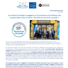 COMMUNIQUE DE PRESSE - LES CREMIERS-FROMAGERS S’ENGAGENT SUR LA PROVENANCE ET LA FRAICHEUR DES PRODUITS LAITIERS