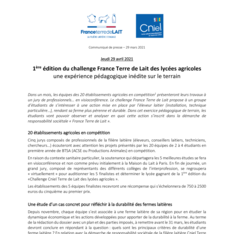 SAVE THE DATE - 1ERE EDITION DU CHALLENGE FRANCE TERRE DE LAIT DES LYCEES AGRICOLES