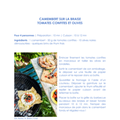 CAMEMBERT SUR LA BRAISE TOMATES CONFITES ET OLIVES