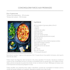 CONCHIGLIONI FARCIS AUX FROMAGES