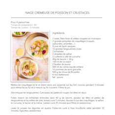 NAGE CREMEUSE DE POISSON ET CRUSTACES