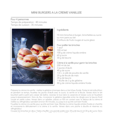 Mini burgers à la crème vanillée