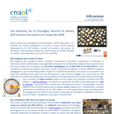 Communiqué de Presse - 51 fromages, beurres et crèmes AOP animent les rayons à la coupe des GMS