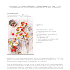Cheesecakes sans cuisson au rocamadour et basilic