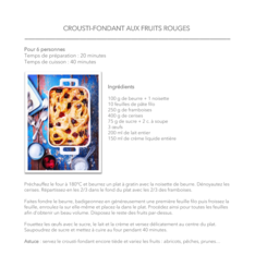 Crousti-fondant aux fruits rouges