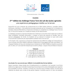 Annonce des résultats - Communiqué Challenge FTDL des Lycées 2022