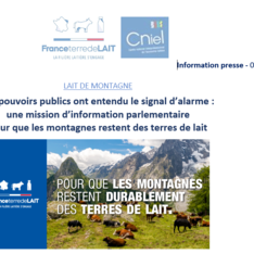 Communiqué de presse - Lait de montagne - Les pouvoirs publics ont entendu le signal d’alarme