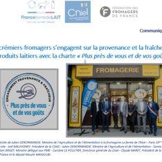 Communiqué de presse - Les crémiers-fromagers s’engagent sur la provenance et la fraîcheur des produits laitiers