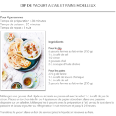 Dip de yaourt à l’ail et pains moelleux